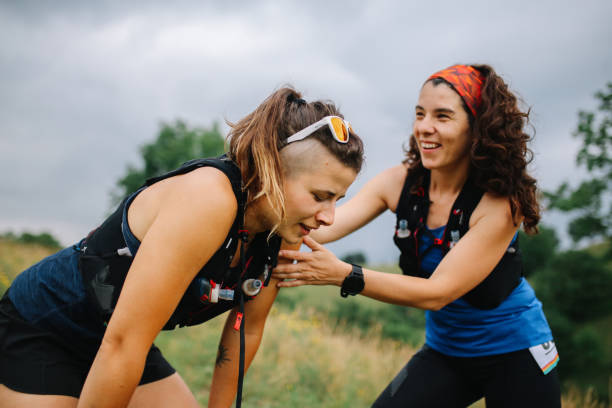 istock Female runner exhausted after a race 1256194507