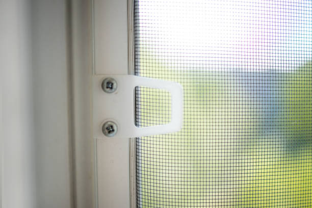 istock Mosquito wire screen or mosquito net on a PVC window. Protection against insects. 1256195426