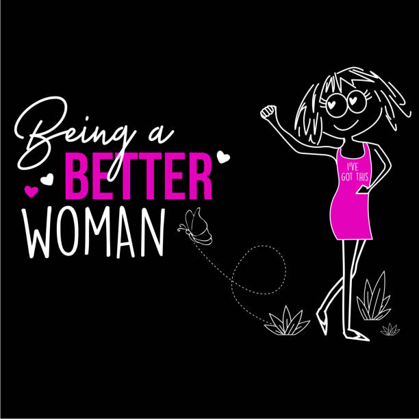 Being a better woman vector art illustration