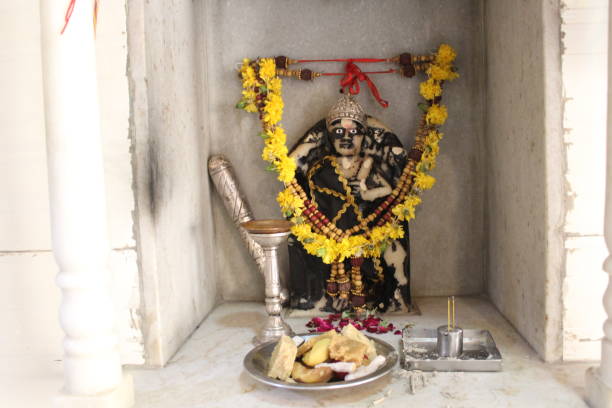 istock Old stone god sculpture with decoration 1256206015
