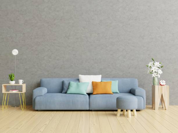 istock Loft style house with sofa and accessories in the room. 1256207510