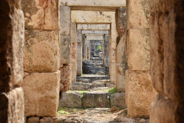 타이어 고고학 유적지의 고대 출입구 시리즈 - city of tyre lebanon antiquities archaeology 뉴스 사진 이미지