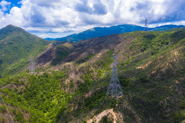 istock Transmission Tower on the mountain in Hong Kong 1256209878