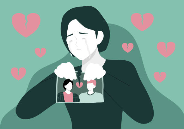 Couple conflict concept. Woman crying hand ripping photo of the couple vector illustration. portrait of happy spouses or picture with family memories. Concept of breakup or divorce Couple conflict concept. Woman crying hand ripping photo of the couple vector illustration. portrait of happy spouses or picture with family memories. Concept of breakup or divorce former photos stock illustrations
