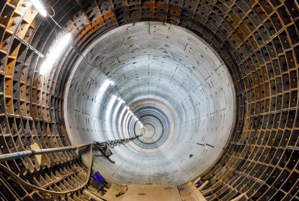 istock Construction tunnel of a new subway line 1256218825