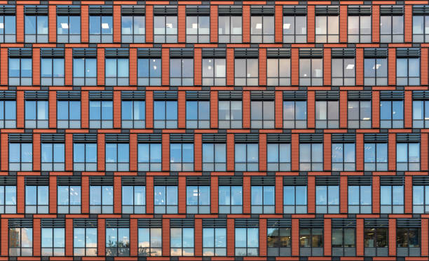 istock Modern facade of the office building. Architectural details. 1256219491