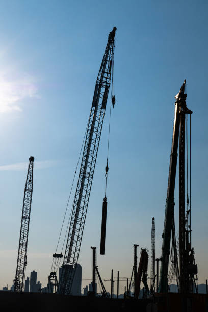 istock Cranes on a construction site, Hong Kong 1256219750