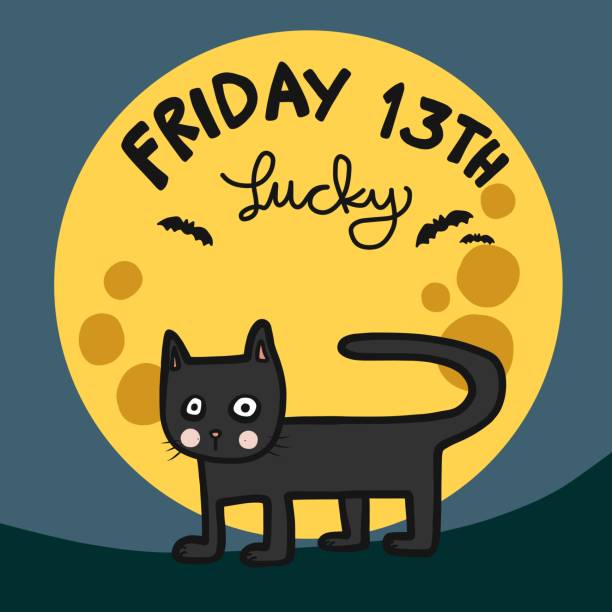 Mèo Đen Và Trăng Tròn Lucky Friday 13th Phim Hoạt Hình Vector Minh Họa Hình  minh họa Sẵn có - Tải xuống Hình ảnh Ngay bây giờ - iStock