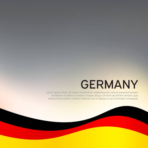 istock Abstract waving germany flag. Creative background for design of patriotic holiday card. National poster. State German patriotic cover, flyer. Vector tricolor design 1256228979