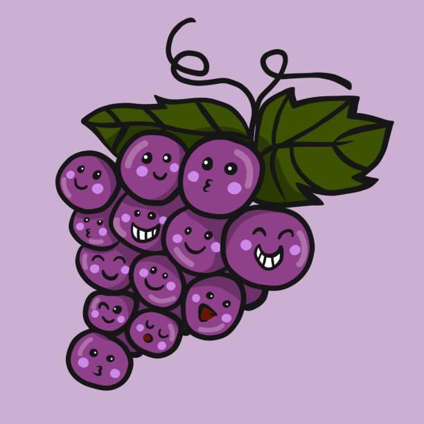 Ilustración de Grape Amigo Cartoon Vector Ilustración Estilo Garódlo y más  Vectores Libres de Derechos de Uva - iStock
