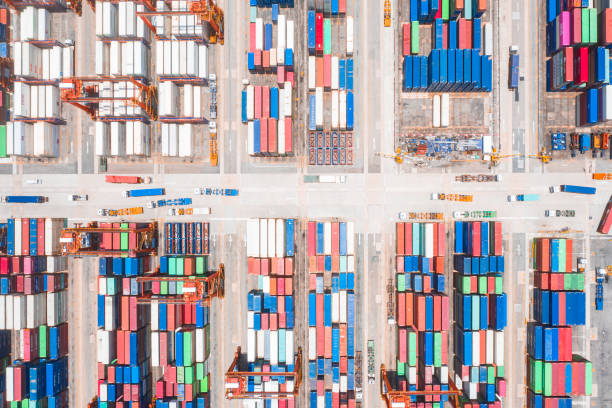 istock Kwai Tsing Container Terminals from drone view 1256233750
