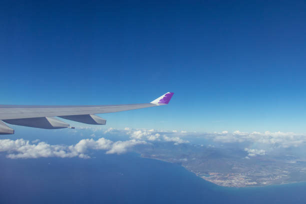 Over the Pacific ocean around Hawaii
