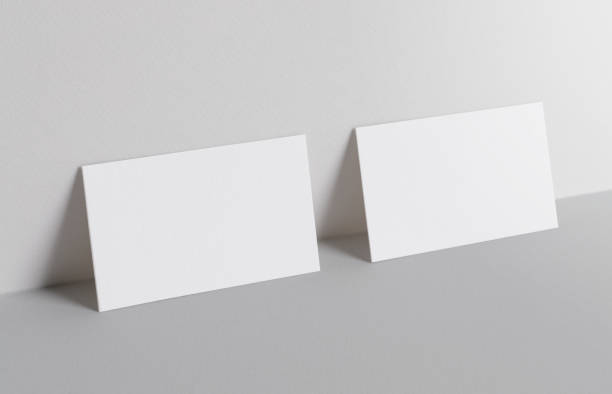 istock Minimal business card mockup on white background 1256238635