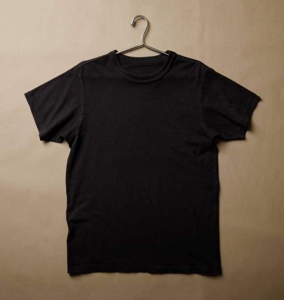 istock Realistic black T-Shirt scene creator mockup 1256238637