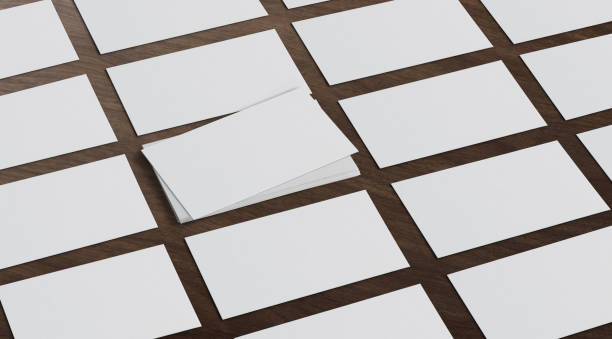 istock Business cards in a diagonal mockup 1256238643