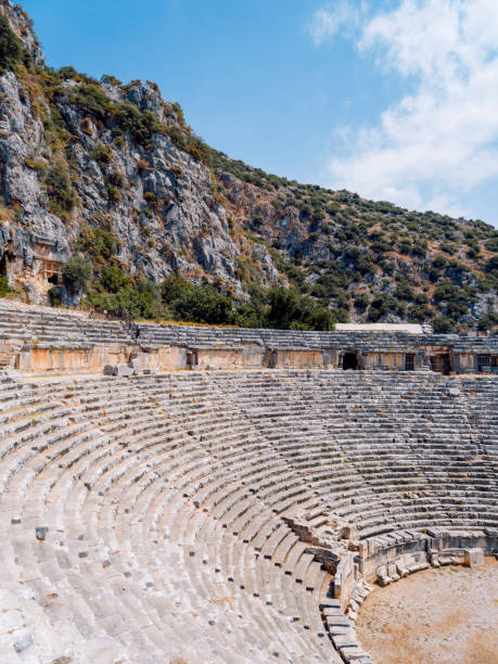 istock Lycian rock cut tombs in Myra in Turkey 1256241399
