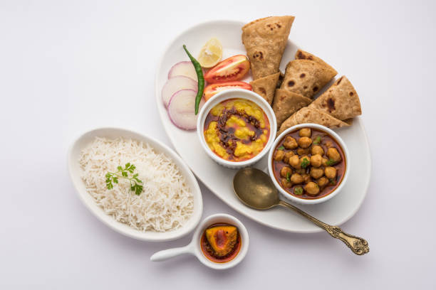 istock Indian Food Platter or Thali contains vegetarian recipes, a complete meal 1256242549