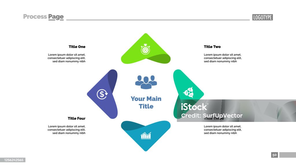 4 Point Process Four Points Process Chart Template Stock Illustration - Download Image ...