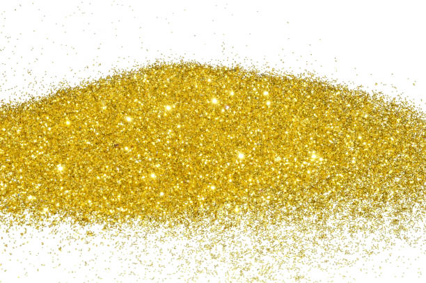 istock Gold glitter sparkles on white background 1256243579