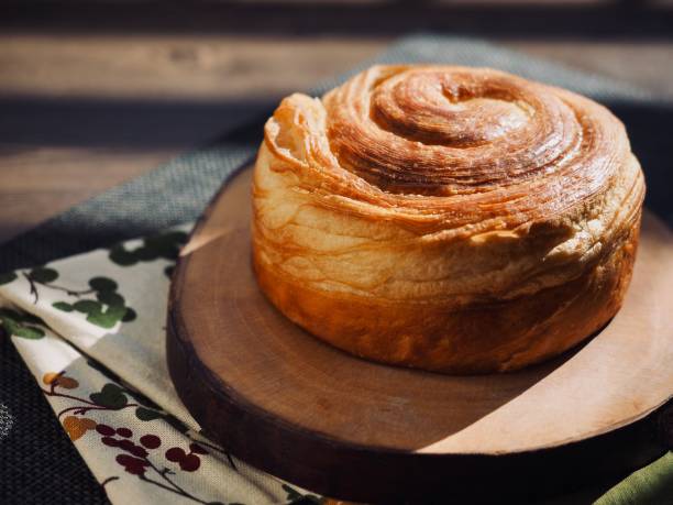 istock Korean fresh bread Round pastry 1256244045
