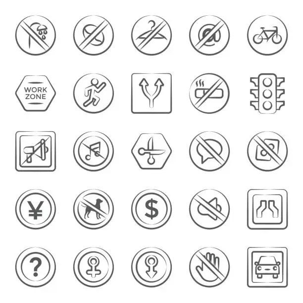 Vector illustration of Trendy Sign and Symbol Icons Pack