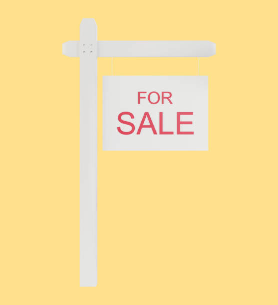 istock Sign for home sale. 3D illustration. 1256245506