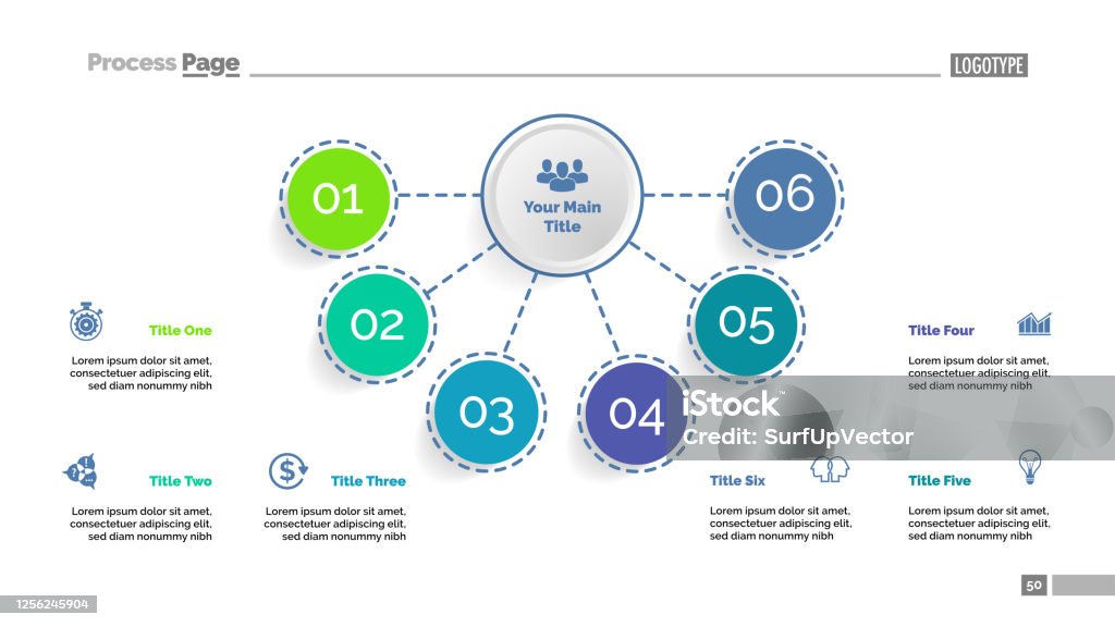 Six Elements Flowchart Template Stock Illustration - Download Image Now ...