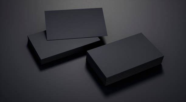 istock Stack of black business cards 1256246957