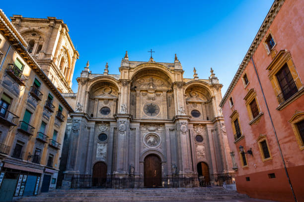 Cathedral of Incarnation in Granada city. Andalusia, Spain. stock photo