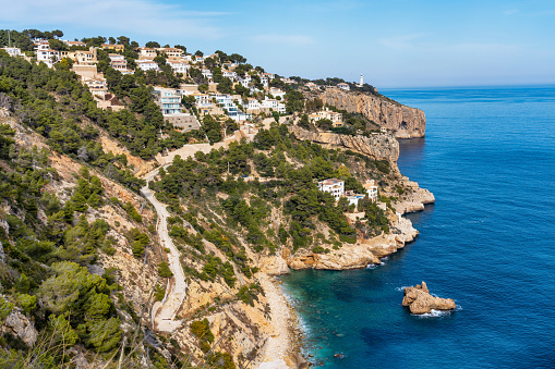 Javea Playa Ambolo beach in Xabia near Alicante, Spain in Western Europe