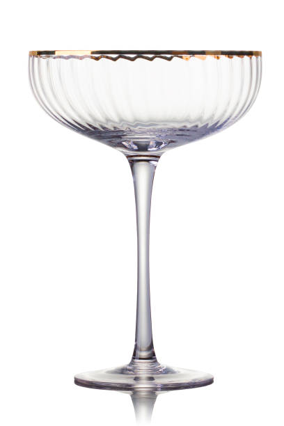 istock Empty luxury champagne glass isolated on a white background 1256249208