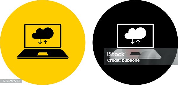 istock Laptop Computer with Cloud Computing Icon 1256249245