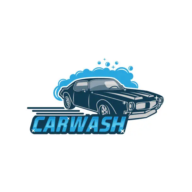 Vector illustration of Car Wash Logo, Cleaning Car, Washing and Service Vector Logo Design