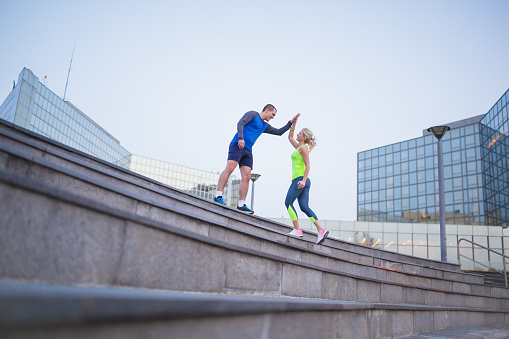 Woman working out with a fitness instructor. Belgrade, Serbia