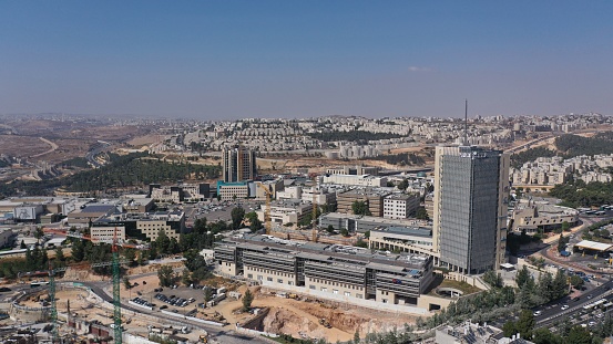 Jerusalem Hi tech Park And Romema neighbourhood, Aerial View, summer, 2020