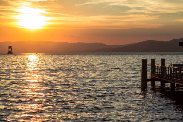 istock Geneva lake sunset in Switzerland 1256254513