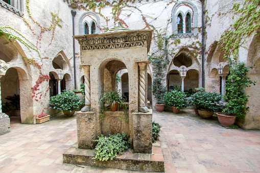 Ancient Well in Courtyard of VIlla Cimbrone, Italy