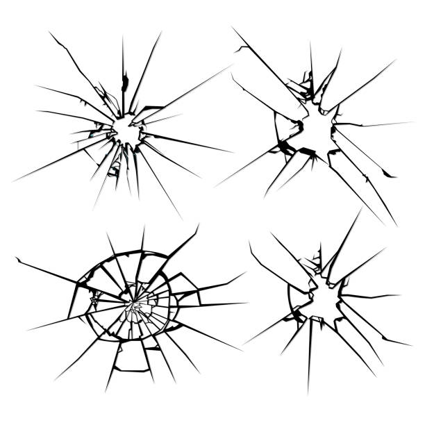 ÐÐ»Ñ ÐнÑеÑнеÑа Broken glass, cracks on glass. abhor stock illustrations