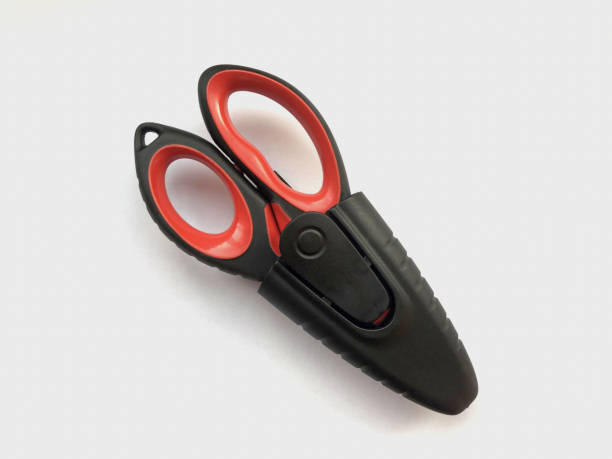 istock Black cable cutter scissors in a case isolated on a white background close-up. Top view. Hardware store 1256265421