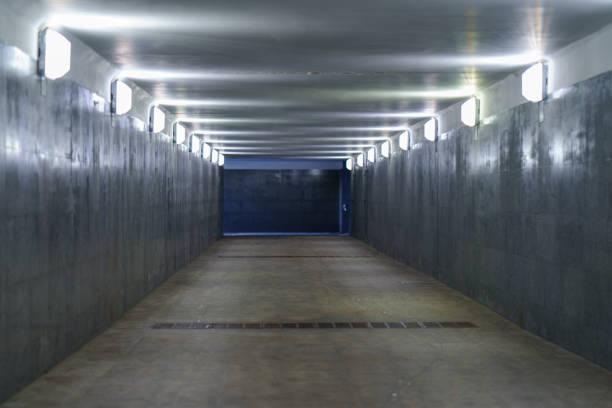 Photography of the undeground pedestrian pass. Concepts - the light at the end of the tunnel. Life direction theme.