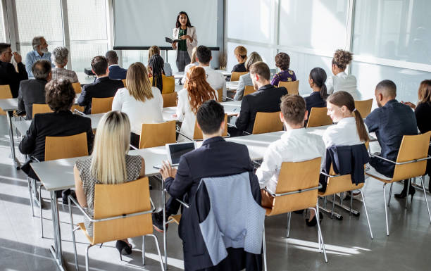 istock Business people at a conference 1256268690