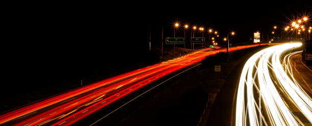 istock Light trails on the ferry in melbourne 1256274055