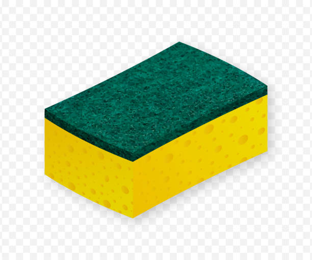 Scouring pads spong for housework cleaning and scouring pad domestic spong work tools. Vector stock illustration. Scouring pads spong for housework cleaning and scouring pad domestic spong work tools. Vector stock illustration porous sponge stock illustrations