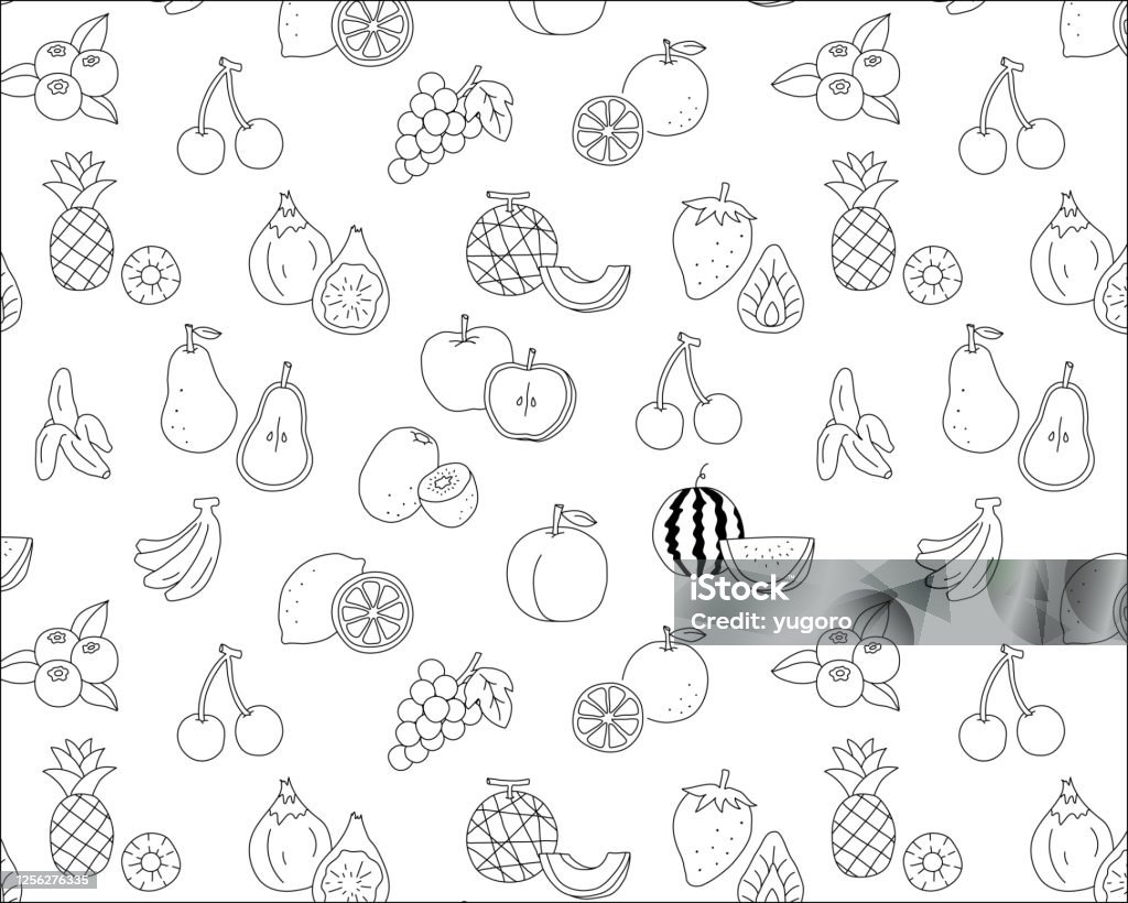 Fruit Patterns Basic Simple And Cute Fruit Pattern Stock Illustration - Download Image Now ...