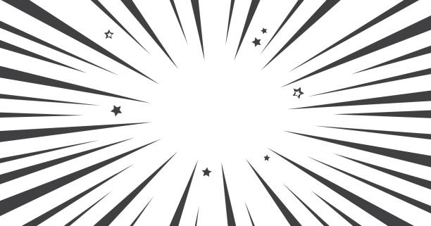 Black And White Comic Pop Art Abstract Halftone Background With Sunbeams  Stars Space For Your Text Vector Stock Illustration - Download Image Now -  iStock