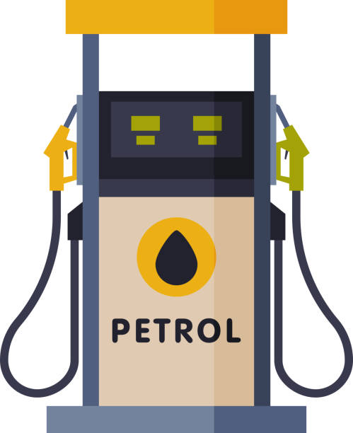 illustrations, cliparts, dessins animés et icônes de pompe de station-service, essence et illustration de vecteur plat de modèle d’industrie de pétrole sur le fond blanc - pompe à essence
