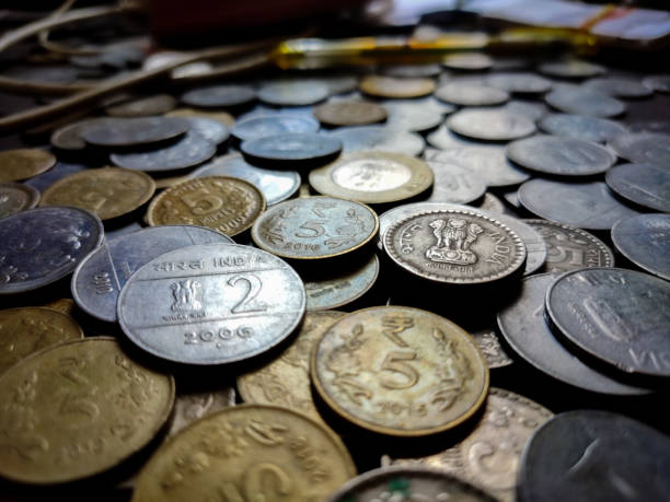 istock Some collection of indian coins 1256277901