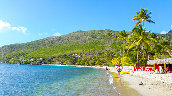 In February 2015, tourists were enjoying the beautiful beach of Grande Anse near les Trois-îlets in Martinique.
