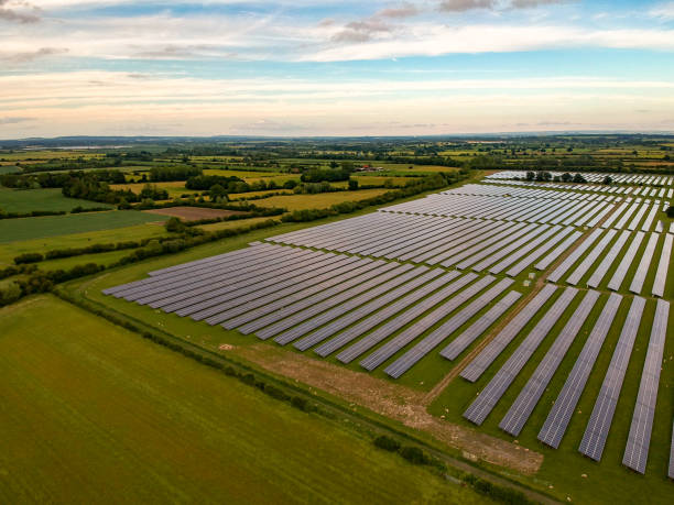 Oxfordshire Solar Farm near Wantage. stock photo
