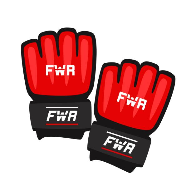 illustrations, cliparts, dessins animés et icônes de gants de combat mma isolés sur le fond blanc - gants de protection